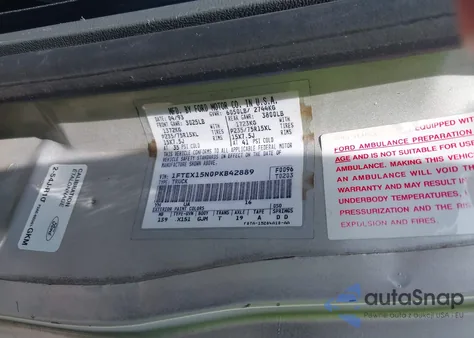 1993 Ford F150 из США, поврежденный, VIN 1FTEX15N0PKB42889